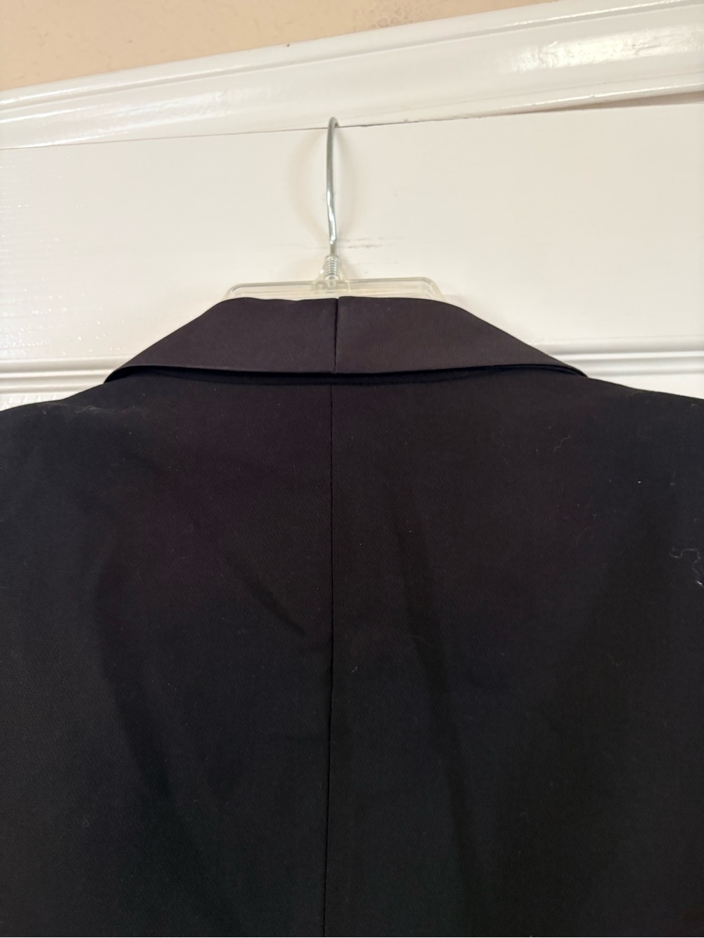 ZARA Women’s Black Tuxedo Blazer Satin Shawl Lapel Tailored One Button Jacket XL - Picture 9 of 13